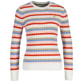 GANT Stretch Cotton Cable Stripe C-Neck Mehrfarbig M