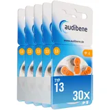 audibene Hörgerätebatterien Typ 13 orange, Batterien für Hörgeräte 30 Stück Vorratspack, Made in Germany, Wireless Approved, quecksilberfrei