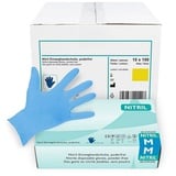 Hypafol Nitril-Handschuhe S-XL, Puderfrei I (1000-St) mit Rollrand, Finger texturiert blau M