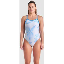 Badeanzug Damen arena Frozen Leaves - White Multi-blue River - 42