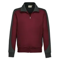 Hakro Sweatjacke Contrast Performance 477-17 weinrot