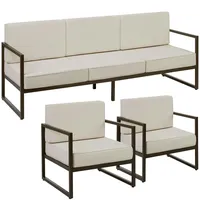 Tectake Garten-Loungeset Comosa für 5 Personen, Dicke der Sitzpolster