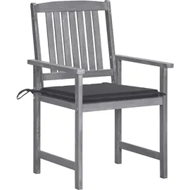 vidaXL Gartenstuhl 8 St. Massivholz Grau mit Kissen