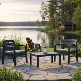 Dmora Outdoor-Lounge-Set 3-tlg. Anthrazit