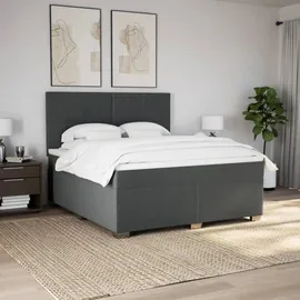 vidaXL Boxspringbett 180 x 200 cm Dunkelgrau