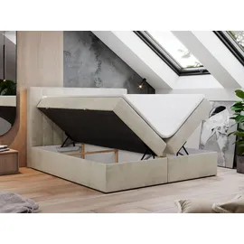 MKS Boxspringbett 160 x 200 cm H3 Beige