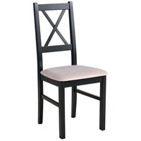 Beautysofa Esszimmerstuhl Stuhl Nilo X (2 Stk. pro Satz) aus Holz mit gepolstertem Sitz (6 St), Beine in: Buche, Sonoma, Stirling, Nussbaum, Schwarz und Weiß beige