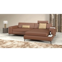 BULLHOFF Ecksofa Ledersofa Ecksofa Sofa Leder Eckcouch L-Form Designsofa LED Wohnlandschaft Couch XXL Braun Cognac Taupe »MÜNCHEN IV« von BULLHOFF braun