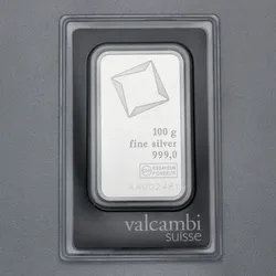Silberbarren 100g VALCAMBI Blister