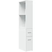 vidaXL Badschrank Schmal mit Rollen 22 x 41 x 135 cm Weiß Spanplatte
