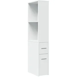 vidaXL Badschrank Schmal mit Rollen 22 x 41 x 135 cm Weiß Spanplatte