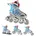Nils Extreme Inline-Skates mit austauschbarer Hockeykufe Nils Extreme 4-in-1 grau blau rot 34/38