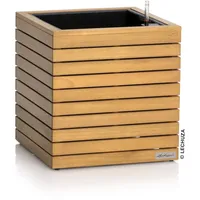 LECHUZA PALO Natural Wood 45 Low Eukalyptusholz, Bewässerungssystem, Wasserstandsanzeiger