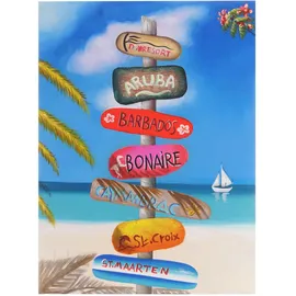 MCW Ölgemälde Straßenschild Handgemalt