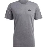 Adidas Herren Train Essentials Feelready Training Tee, Dark Grey Heather/White/Black, S