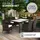 CASARIA Gartenmöbel Set 6 Personen Stühle inkl. 7cm Polster Tisch 150x90cm Balkonmöbel 160kg Belastbar Wetterfest Polyrattan Stapelbar Terrass... - Braun