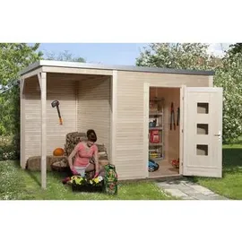 Weka Avellino 2 4,50 x 3,00 m natur mit Anbau