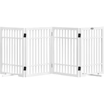 PawHut Absperrgitter Hund 4-teilig 61 x 183 cm Weiß