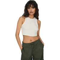 Only Vilma Jersey Sleeveless Cropped Tank Top JRS N Grau