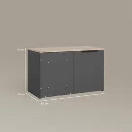 livinity® Eckkommode 80 x 50 x 40 cm Anthrazit