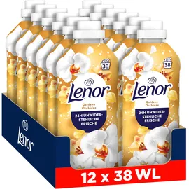 Lenor Weichspüler 12x38 Waschladungen, Goldene Orchidee, 24H Unwiderstehliche Frische