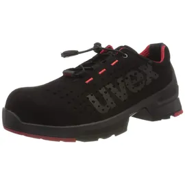 Uvex 1 S1 SRC, Arbeitsschuhe für Damen - Herren, Schwarz/Rot, 44