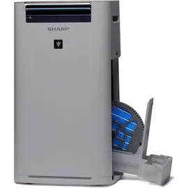 Sharp UA-HG60E-L Luftreiniger mit Luftbefeuchter für Räume bis zu 50 qm, 3-Stufen Filtersystem (Vorfilter, Geruchsfilter, HEPA-Filter), grau