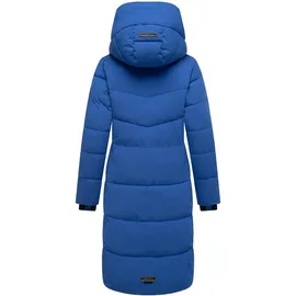 Navahoo Damen Wintermantel warmer Steppmantel mit 2-Wege Reißverschluss, wasserdichten Reißverschlüssen und verstellbarer Kapuze Schokokuss XIV Galaxy Blue Gr. 5XL - 5XL