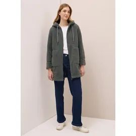 Cecil Damen, 1005388 Teddy Mantel mit Kapuze, (pastel olive), XL (44),