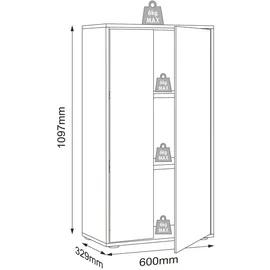 VCM Salia Aktenschrank 110 x 60 x 33 cm schwarz