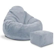 DreamRoots Sitzsack, Blau, Hellblau, Textil, 90x100x90 cm, Oeko-Tex® Standard 100, Wohnzimmer, Hocker, Sitzsäcke, XXL Sitzsäcke