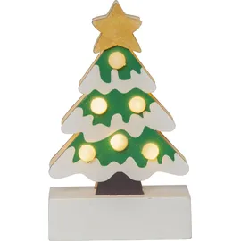 Star Trading Dekoleuchte Freddy, in Grün, Holz, Timer, Batterie, Warmweiß, 14 cm | Gr.: onesize