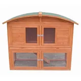 Melko - Hasenstall Runddach Aus Holz Kleintierstall Hasenkäfig Kaninchen Hasenkäfig