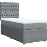 vidaXL Boxspringbett mit Matratze Hellgrau 140x200 cm Stoff