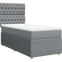 vidaXL Boxspringbett mit Matratze Hellgrau 140x200 cm Stoff