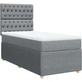 vidaXL Boxspringbett mit Matratze Hellgrau 140x200 cm Stoff