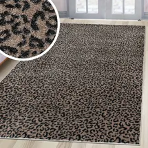 OTTO home Teppich OTTO HOME "Fynna, Leoparden-Muster, Animal Print, modern", braun (beige), B:160cm H:9mm L:230cm, Kunstfaser, Teppiche, Teppich, Leo, besonders weicher Flor, Wohnzimmer, Schlafzimmer, Esszimmer