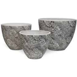 Flora Pflanzentopf aus Beton 3er Set grau