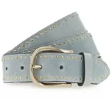 B.belt Nietengürtel Leder 75 cm blau
