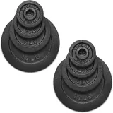 Yes4All 2,9 cm Hantelscheiben Set aus Gusseisen für Kurzhanteln - Standard Hantelscheiben Set (1,25+2,5+5+4,5kg, 8er Set)