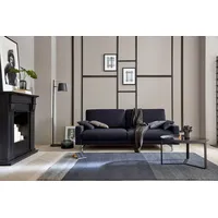 Creation BY ROLF BENZ 2-Sitzer CR.450, Designsofa, Loungesofa, bequem und elegant, Armlehne niedrig, Fuß chromfarben glänzend, Breite 164 cm blau|schwarz