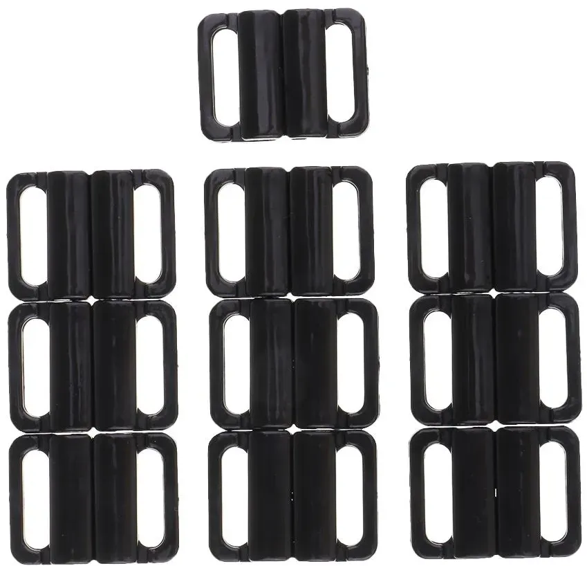 Kunststoff-Bikini-BH-Clips, Haken, Bademode, Clicker, Bikini-Zubehör, 14 mm, Schwarz