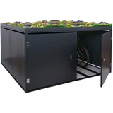 4er-Fahrradgarage mit Pflanzkasten MCW-L56b, Fahrradbox, abschließbar verzinkter Stahl 126x220x210cm ~ anthrazit