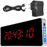Digitale Led-wanduhr Aus Aluminiumlegierung Für Büro Und Schlafzimmer (zeigt Stunde, Minute, Sekunde An)