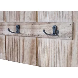 Mendler Garderobenpaneel HWC-C89 Welcome 91 x 60 cm Naturbraun