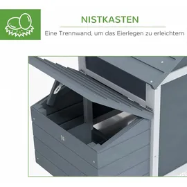 PawHut Hühnerstall 150,5 x 54 x 87 cm grau