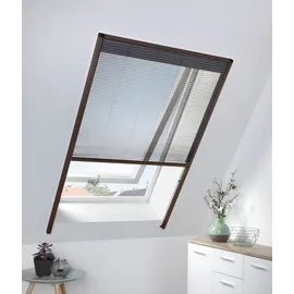hecht International Insektenschutz Dachfenster Plissee 110 x 160 cm Braun