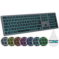 Funk-Tastatur, farbige Beleuchtung, Slim, Scissor-Tasten, Akku, 2,4GHz