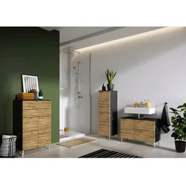 Germania Mauresa Büroschrank 34 x 120 x 34 cm Graphit/Grandson-Eiche-Nb.