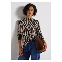 STREET ONE Shirt mit Zebra Print - Braun